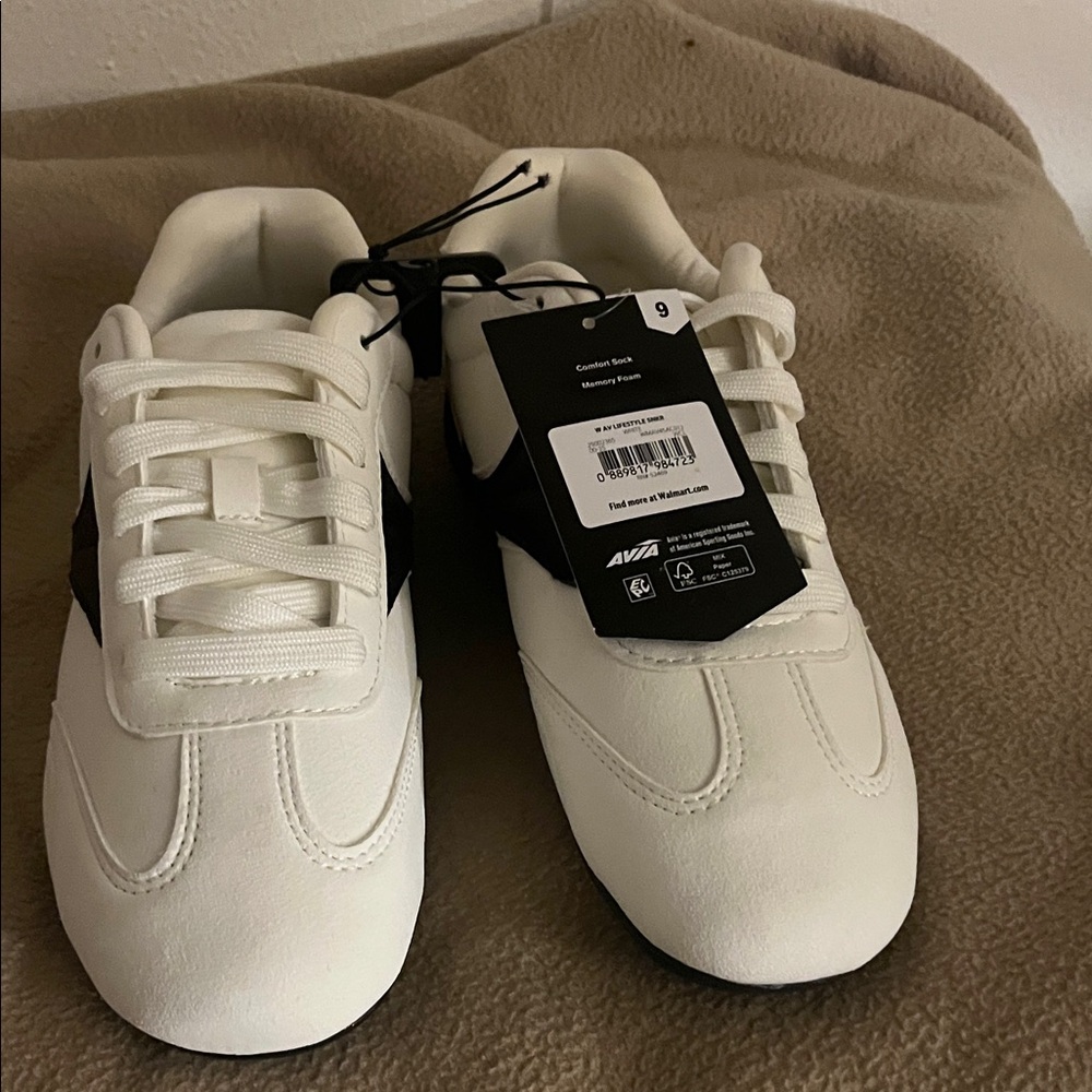 Avia White Sneakers with Black Details